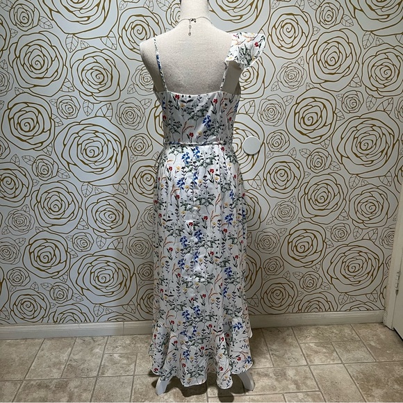 Lucy Paris floral asymmetrical high low dress with ruffles. - Picture 4 of 6